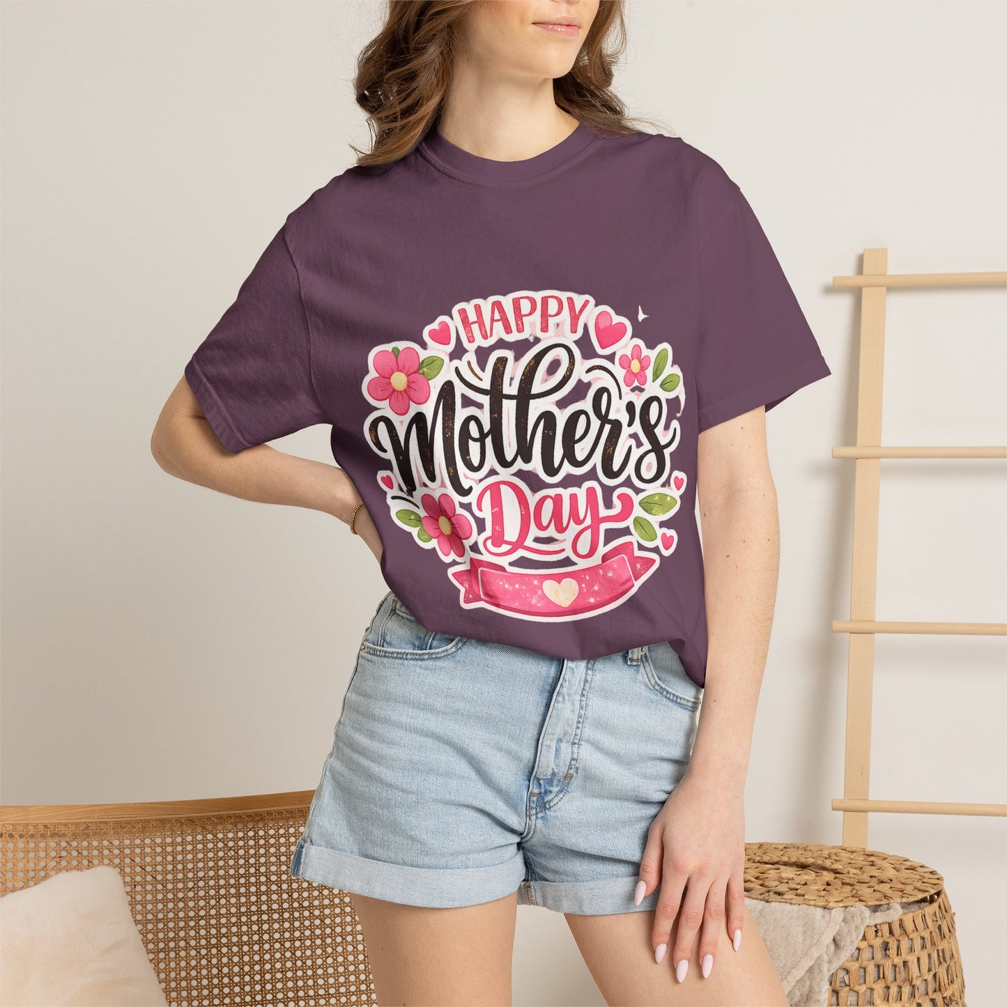 Mother's Day Floral T-Shirt — "Happy Mother's Day" Celebration Tee