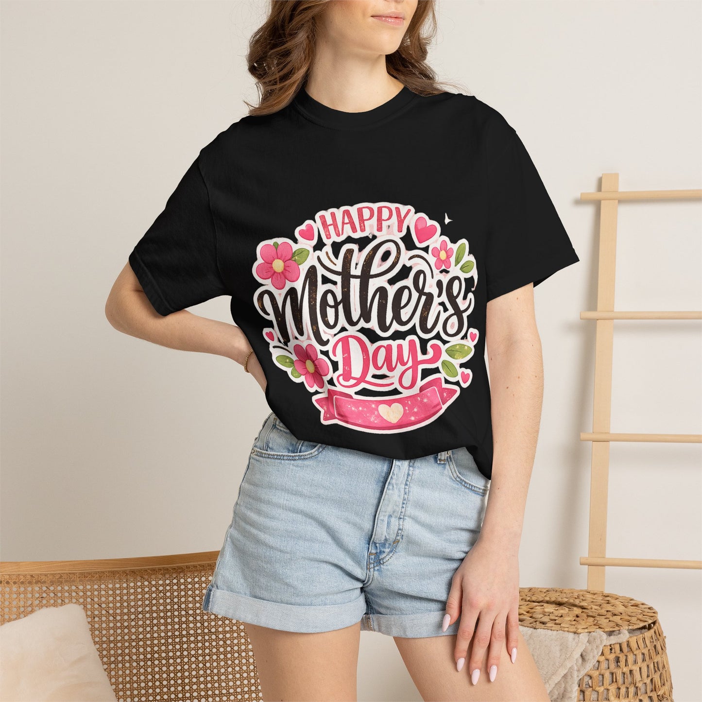 Mother's Day Floral T-Shirt — "Happy Mother's Day" Celebration Tee