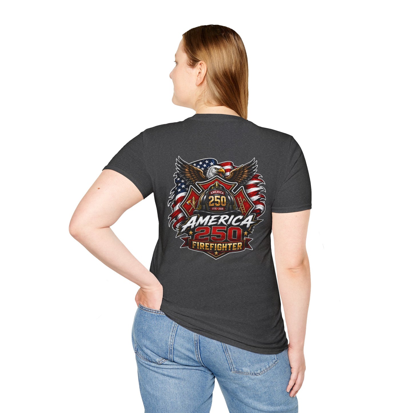 America 250 Firefighter Patriotic Graphic Tee