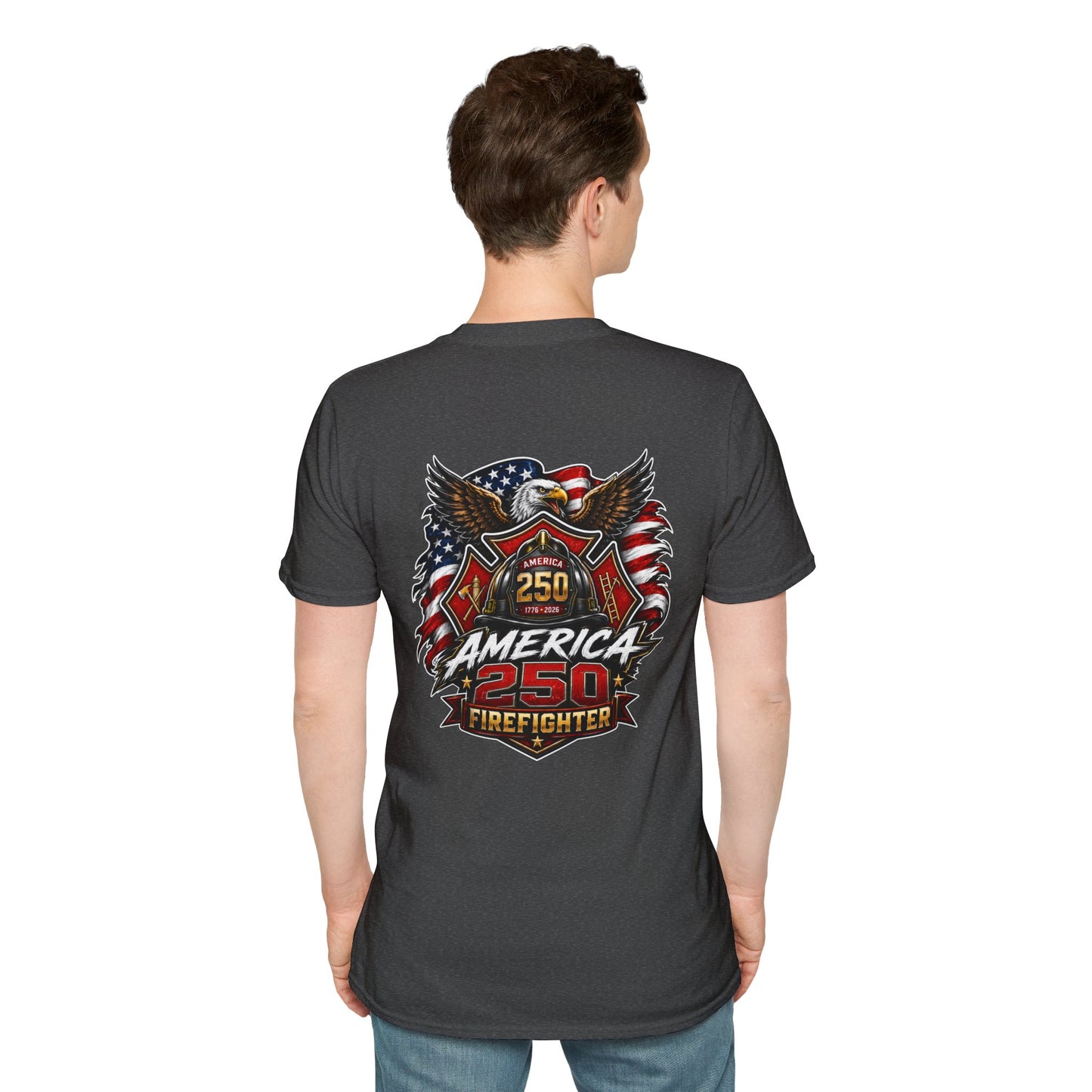America 250 Firefighter Patriotic Graphic Tee