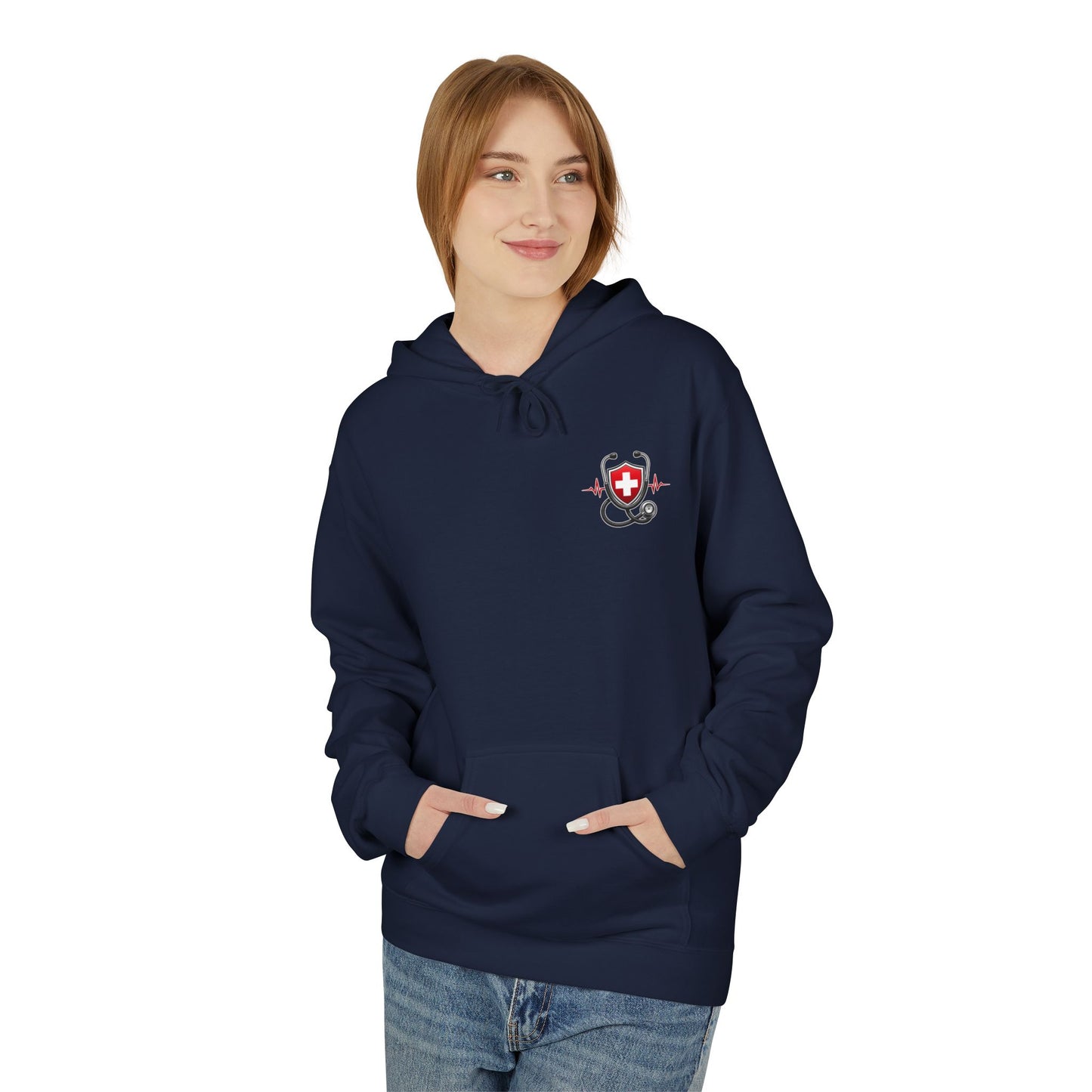 ER Nurse Hoodie - "Present in Chaos, Fueled by Caffeine & Compassion" Medical Staff Pullover