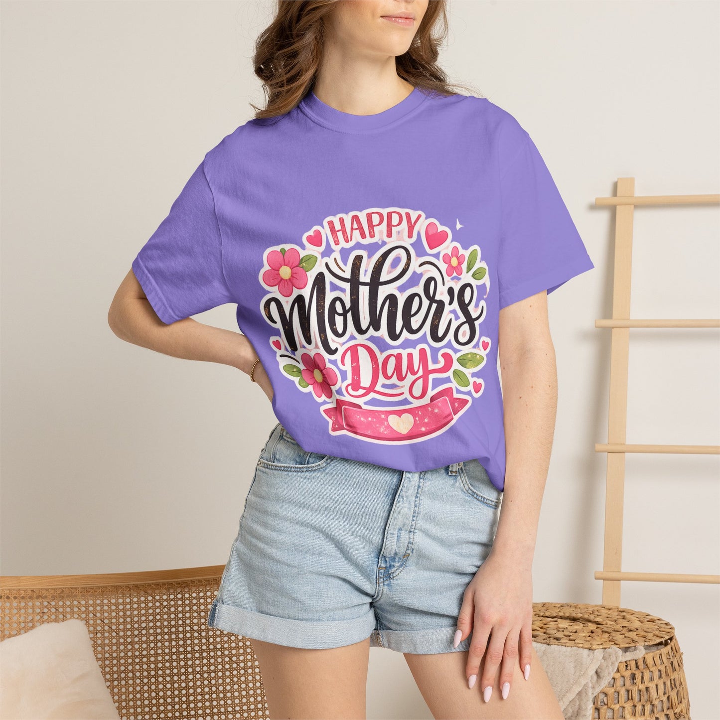 Mother's Day Floral T-Shirt — "Happy Mother's Day" Celebration Tee