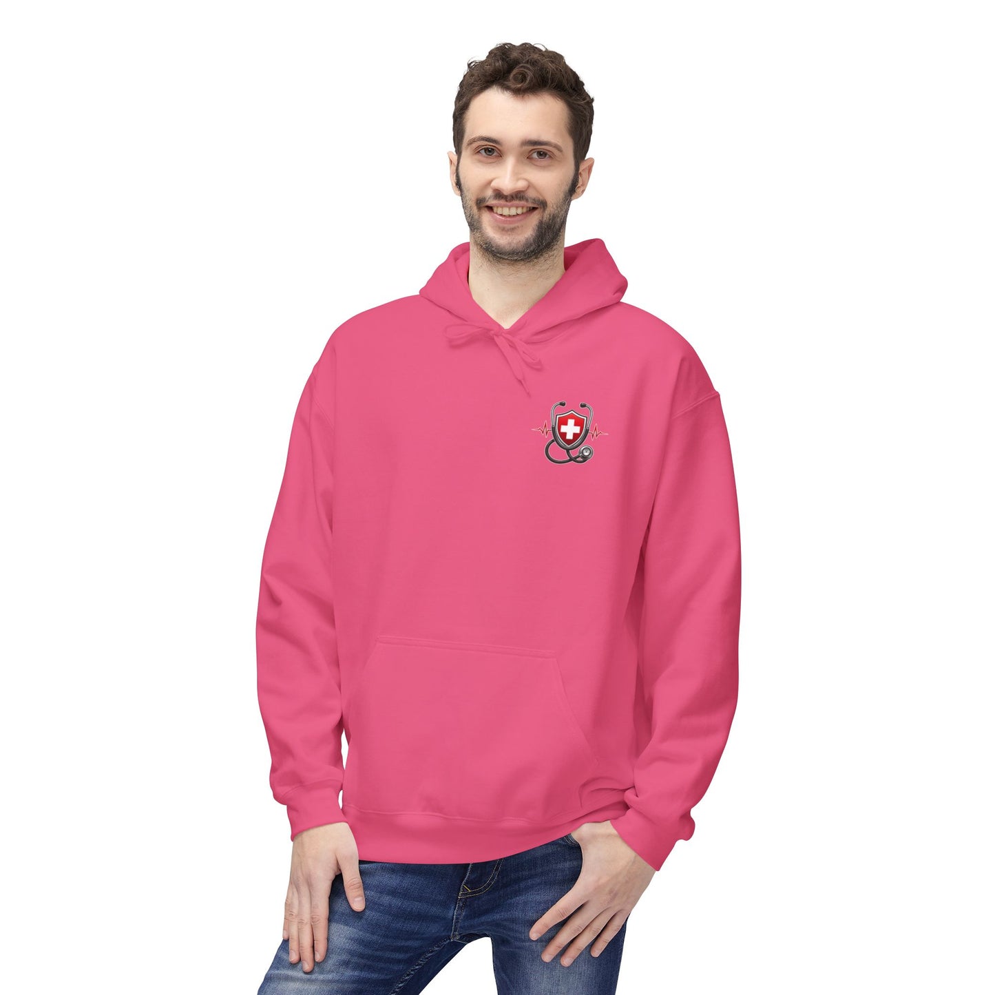 ER Nurse Hoodie - "Present in Chaos, Fueled by Caffeine & Compassion" Medical Staff Pullover