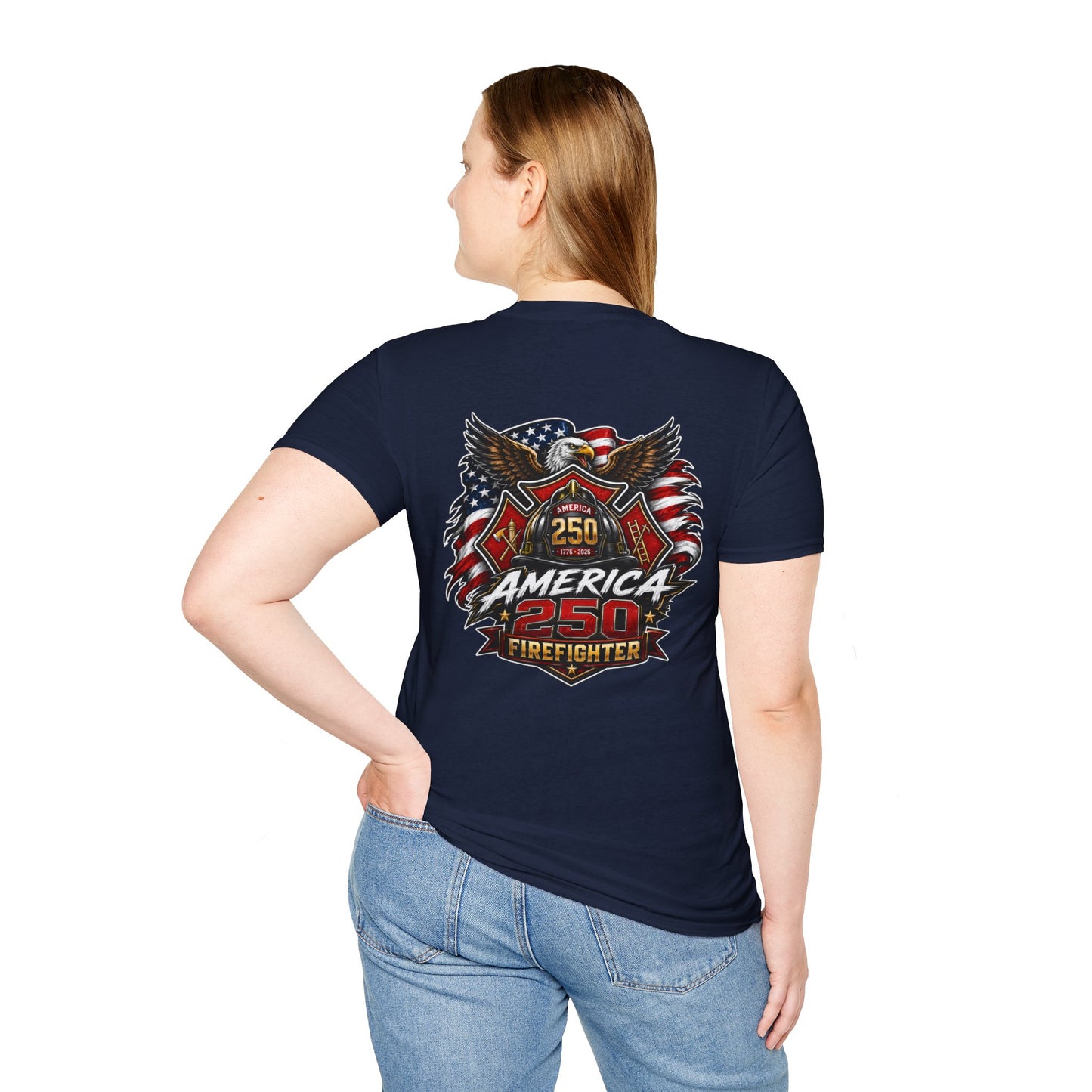 America 250 Firefighter Patriotic Graphic Tee
