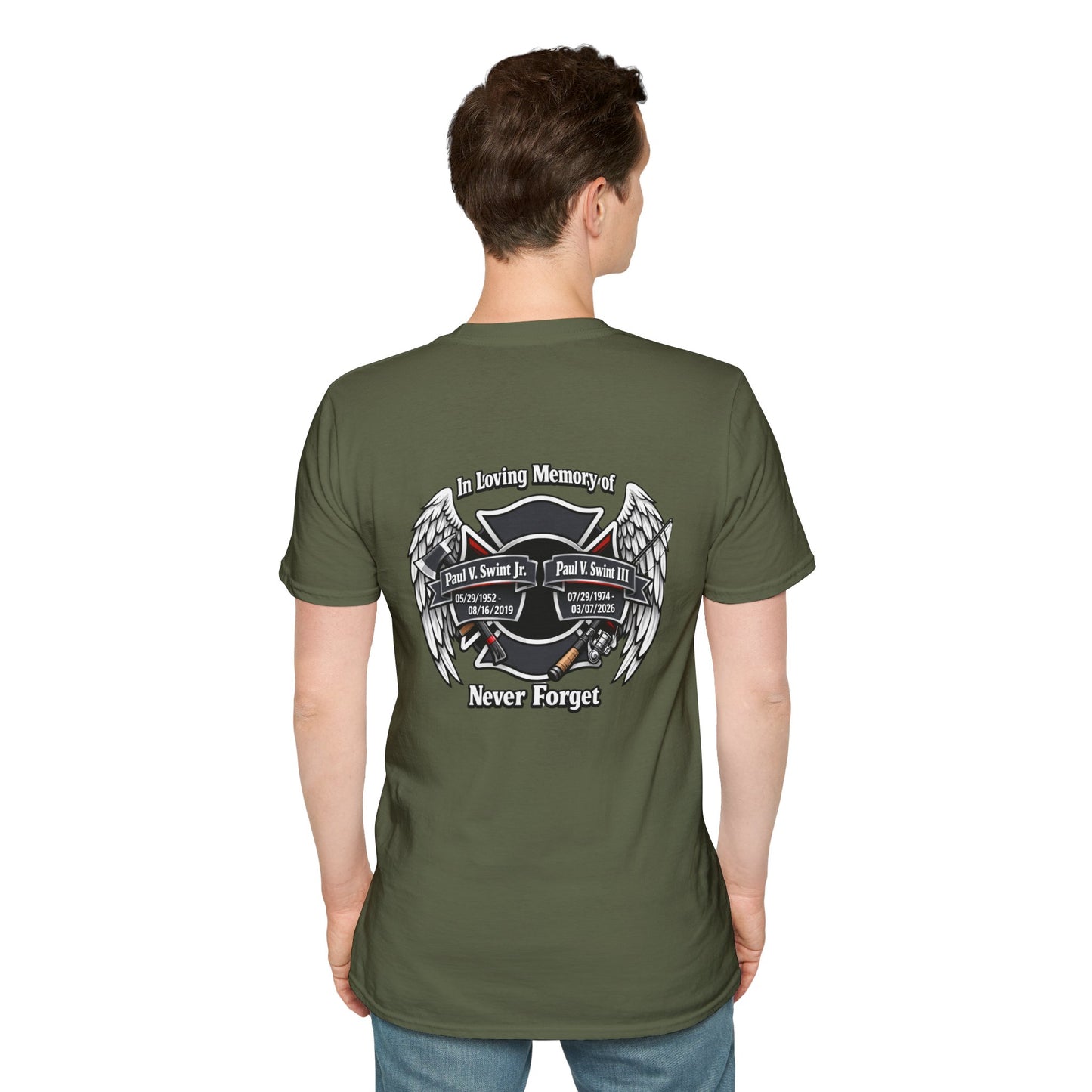 Memorial Wings T-Shirt — 'In Loving Memory / Never Forget' Tribute Tee