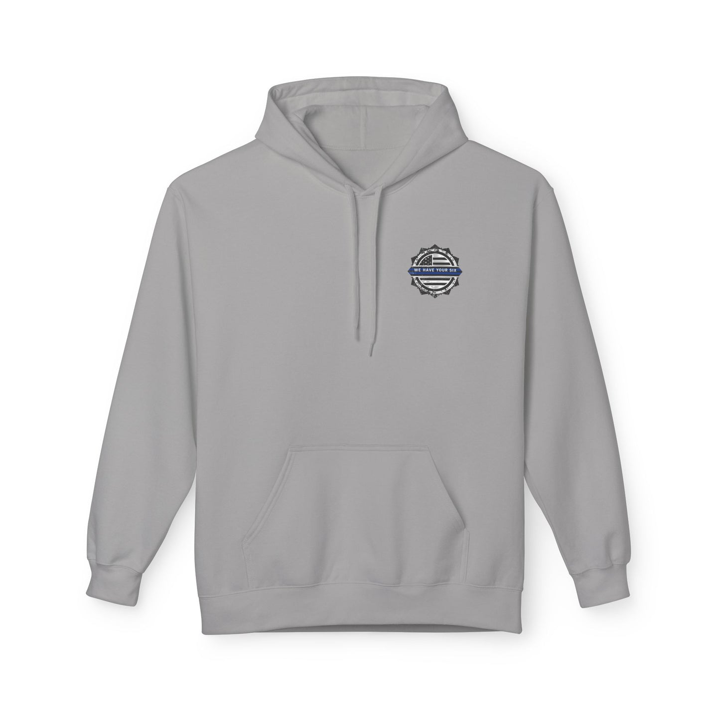 Thin Blue Line Skull Hoodie – Police Support American Flag Back Print