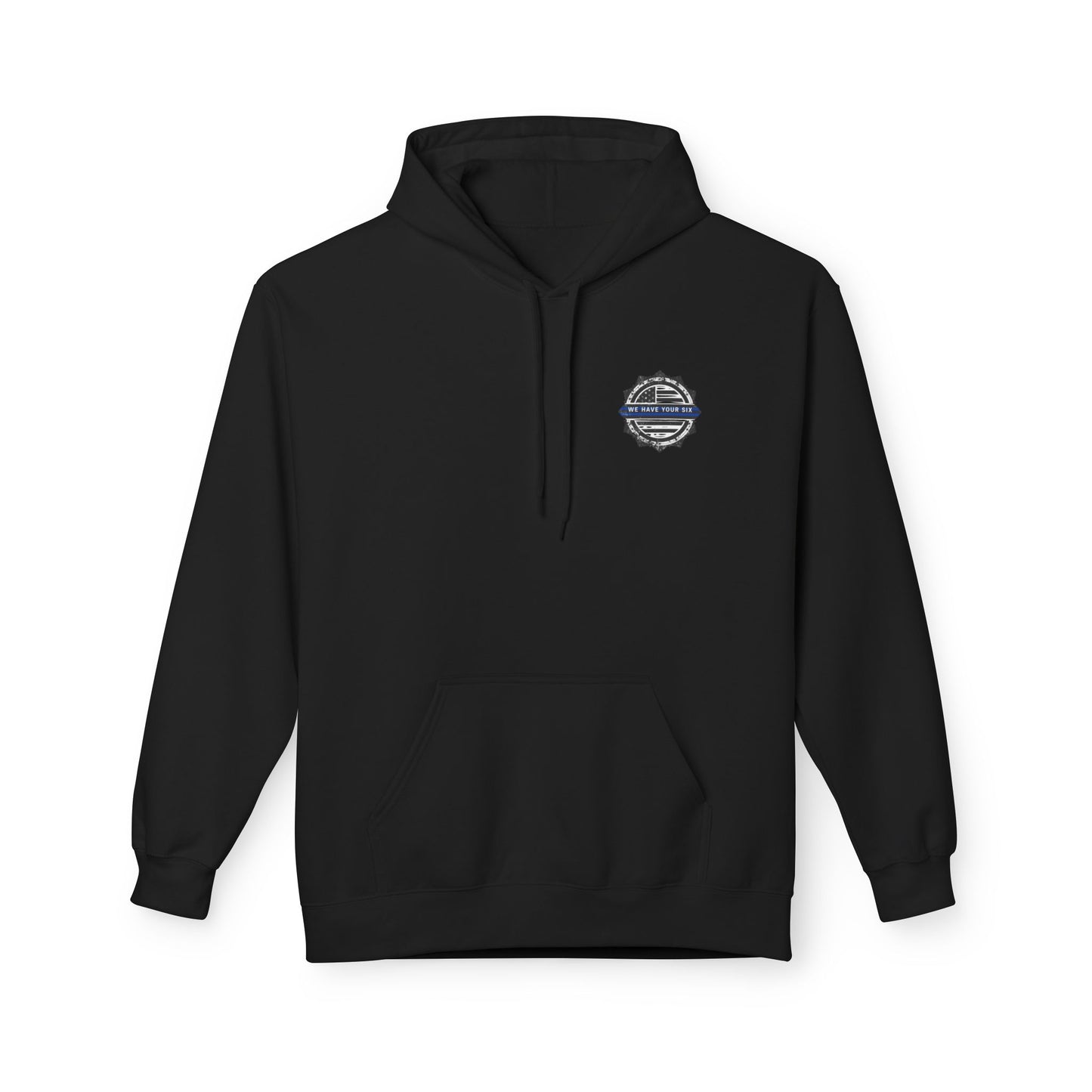 Thin Blue Line Skull Hoodie – Police Support American Flag Back Print