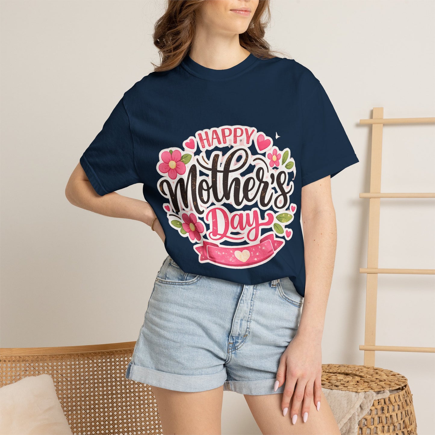 Mother's Day Floral T-Shirt — "Happy Mother's Day" Celebration Tee