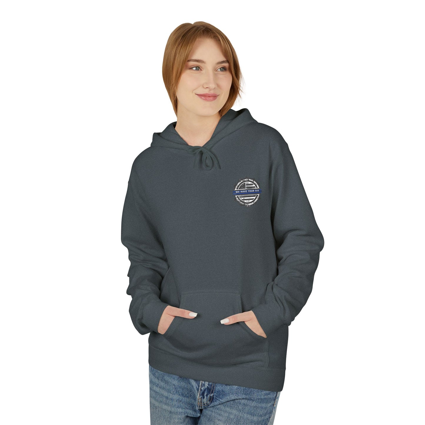 Thin Blue Line Skull Hoodie – Police Support American Flag Back Print