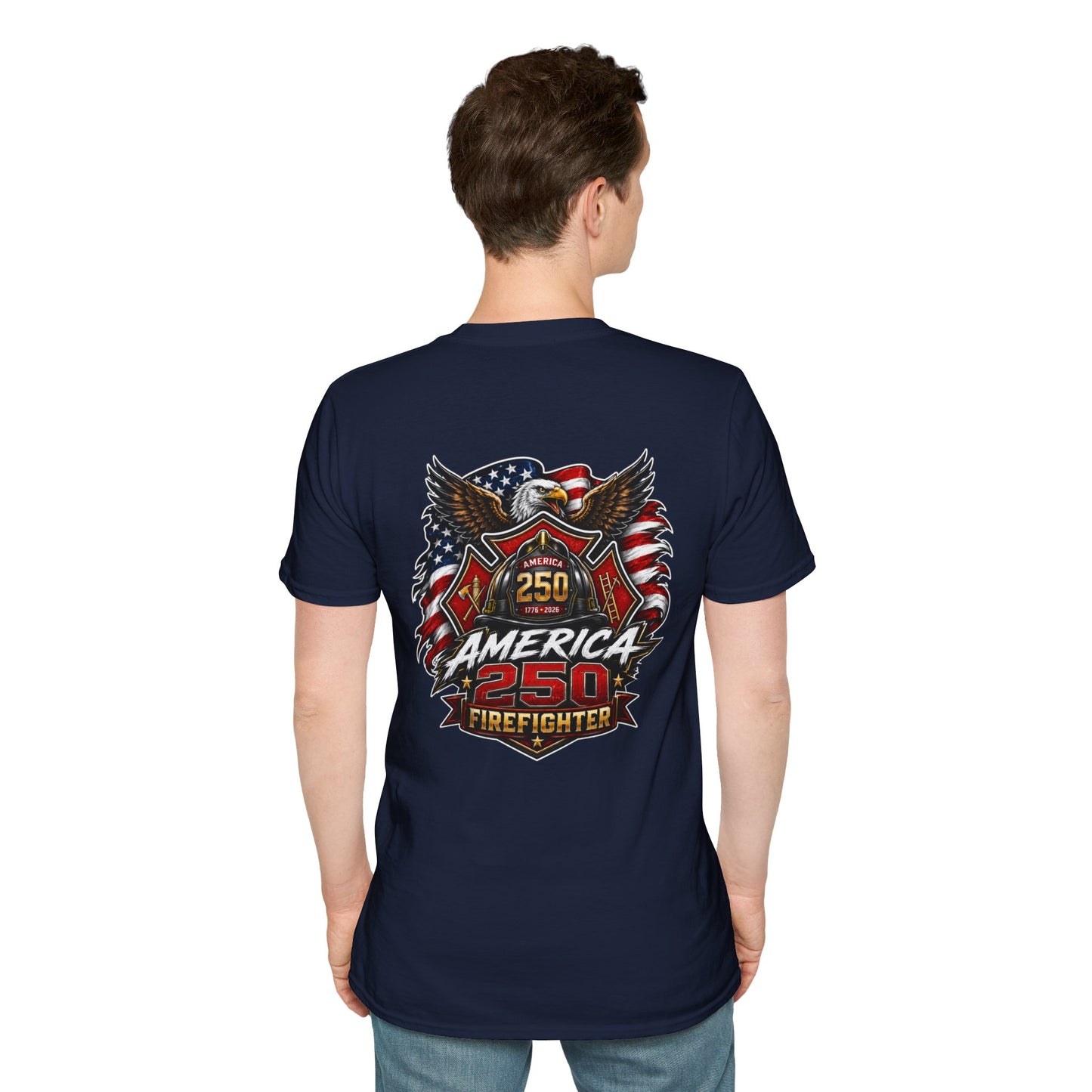 America 250 Firefighter Patriotic Graphic Tee
