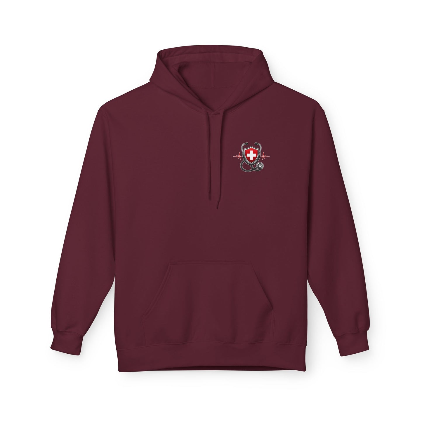 ER Nurse Hoodie - "Present in Chaos, Fueled by Caffeine & Compassion" Medical Staff Pullover