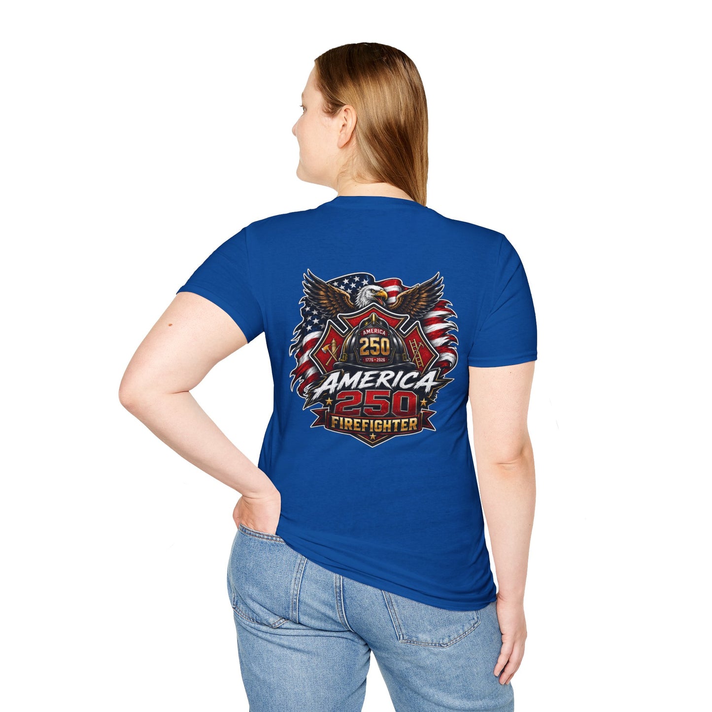 America 250 Firefighter Patriotic Graphic Tee