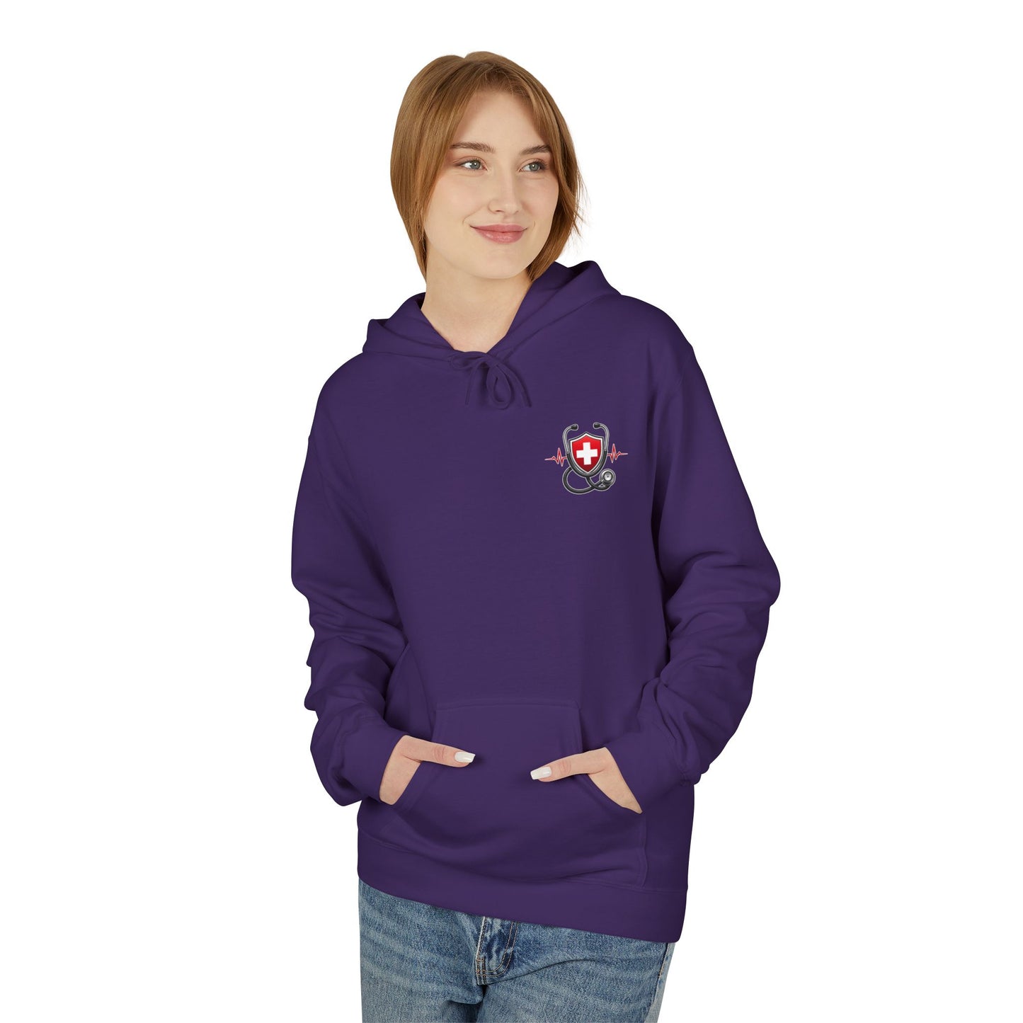 ER Nurse Hoodie - "Present in Chaos, Fueled by Caffeine & Compassion" Medical Staff Pullover