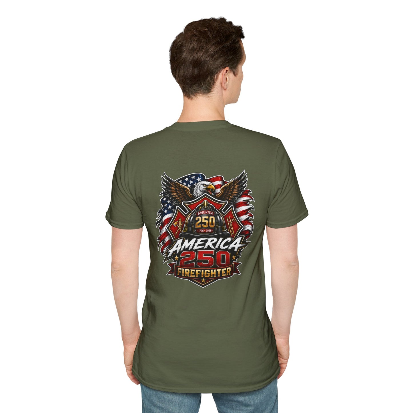 America 250 Firefighter Patriotic Graphic Tee