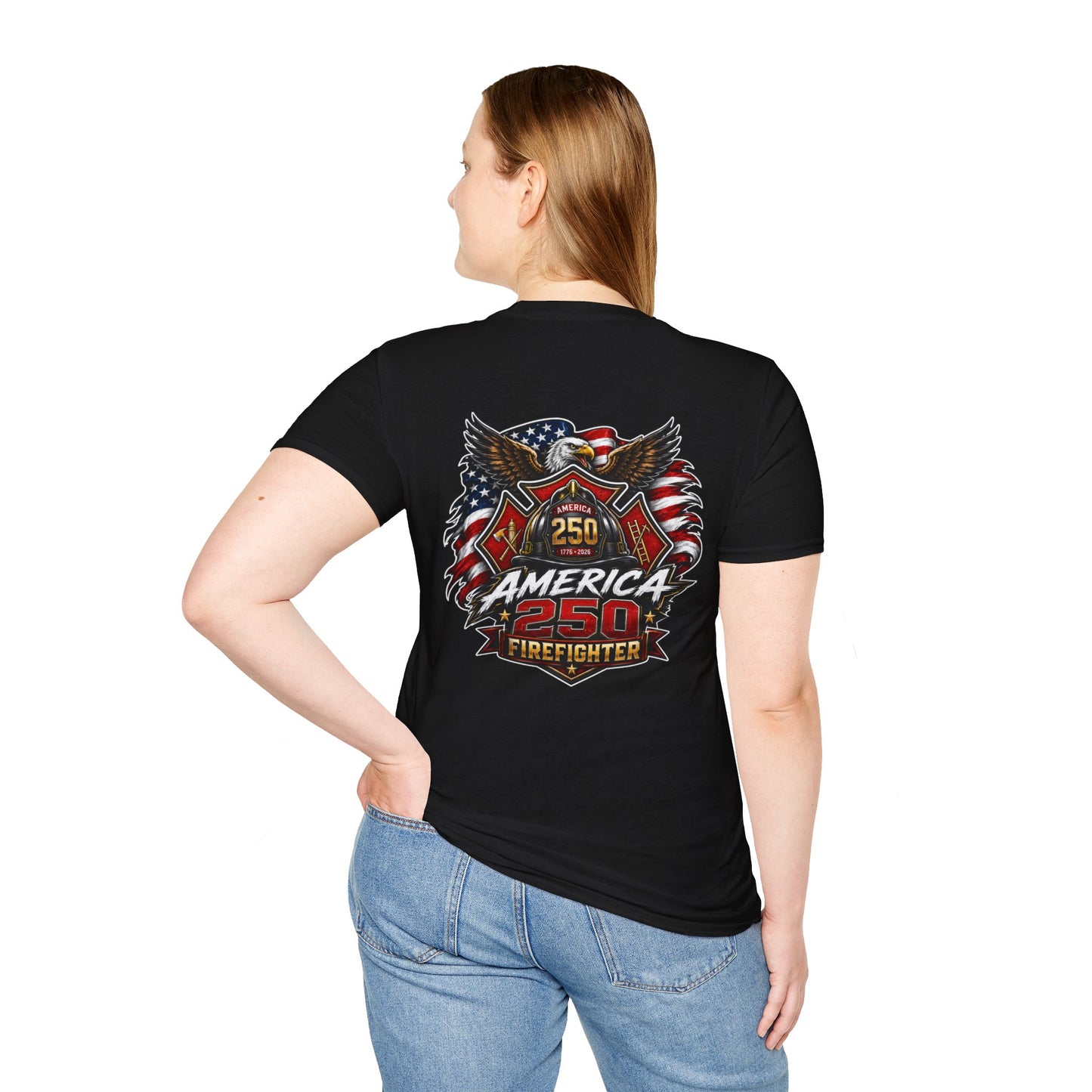 America 250 Firefighter Patriotic Graphic Tee