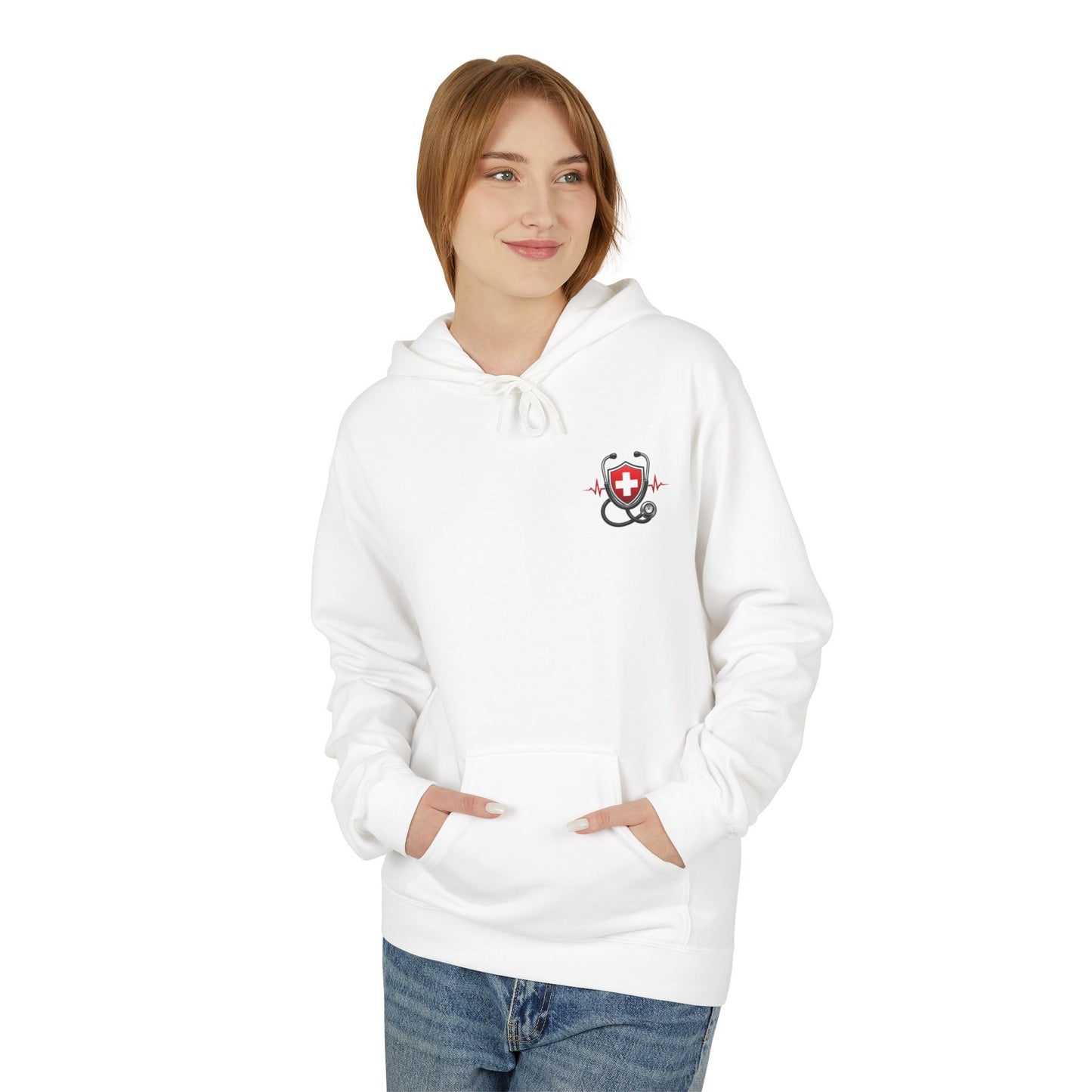 ER Nurse Hoodie - "Present in Chaos, Fueled by Caffeine & Compassion" Medical Staff Pullover