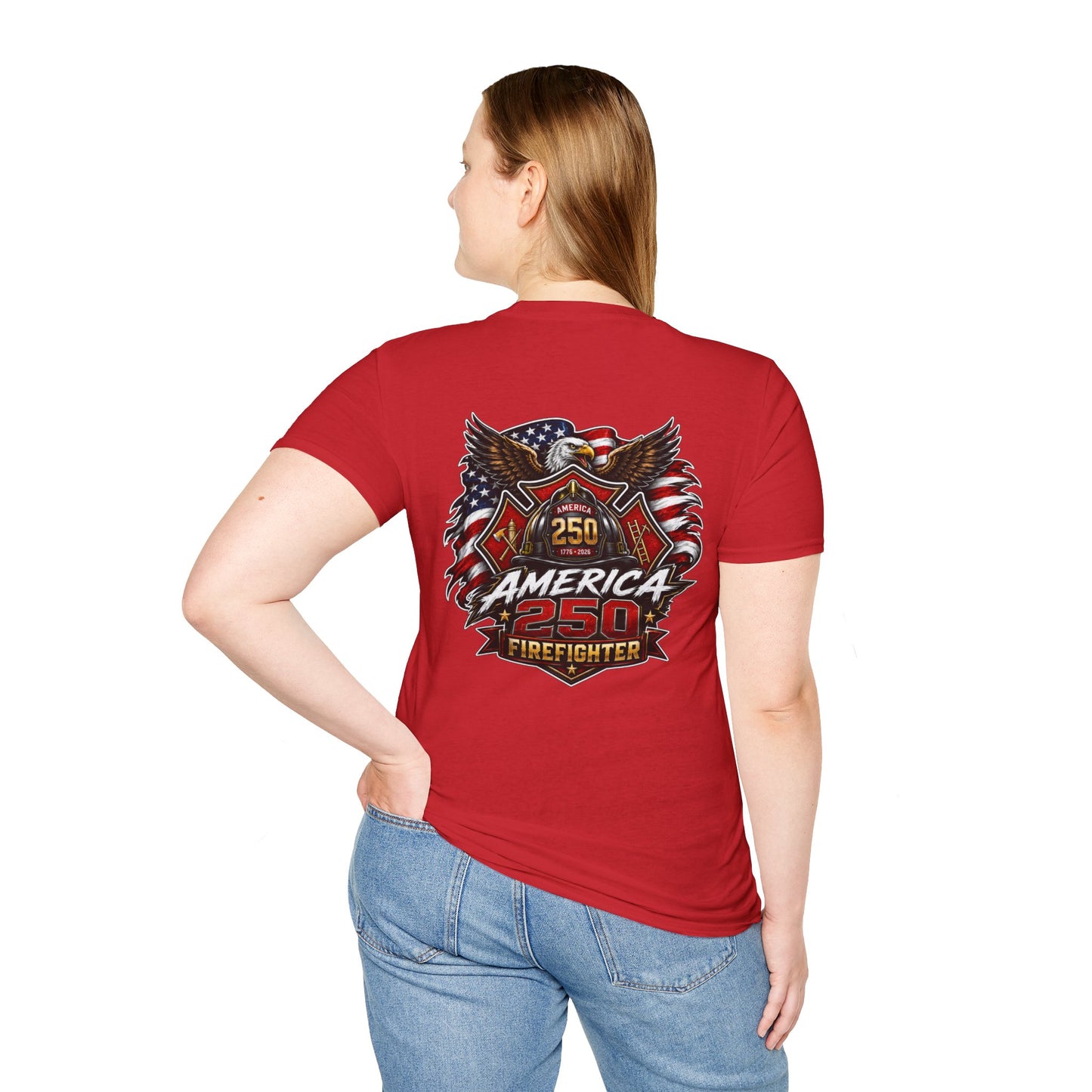 America 250 Firefighter Patriotic Graphic Tee