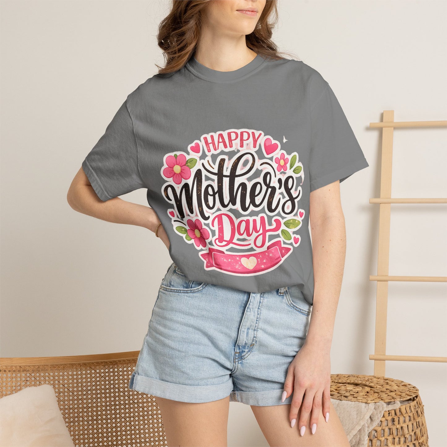 Mother's Day Floral T-Shirt — "Happy Mother's Day" Celebration Tee
