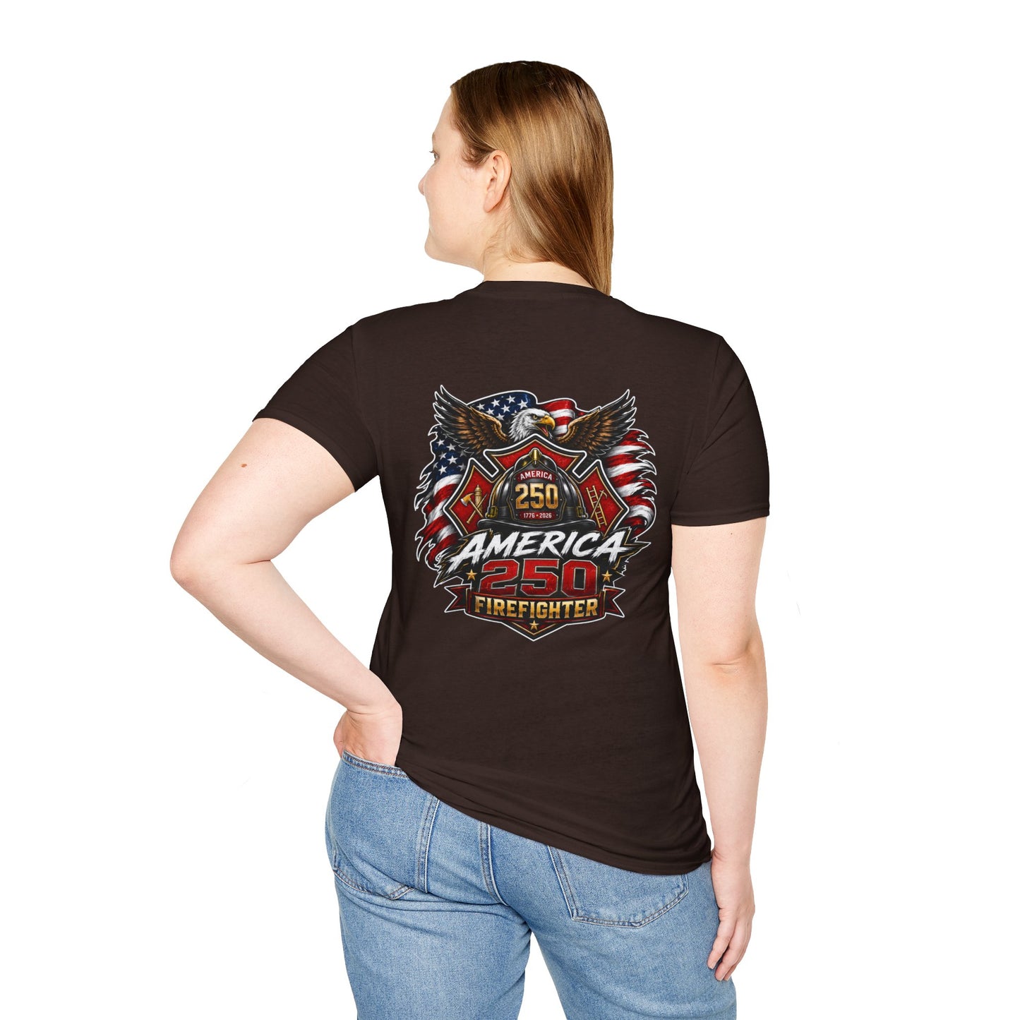 America 250 Firefighter Patriotic Graphic Tee