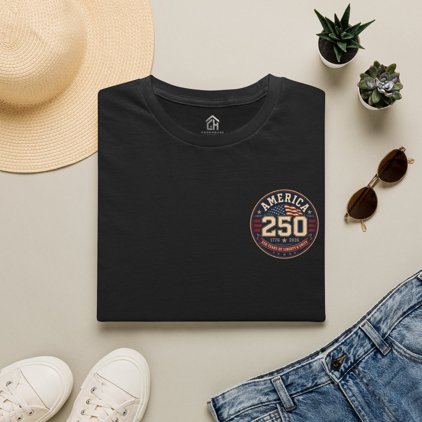 America 250 Firefighter Patriotic Graphic Tee