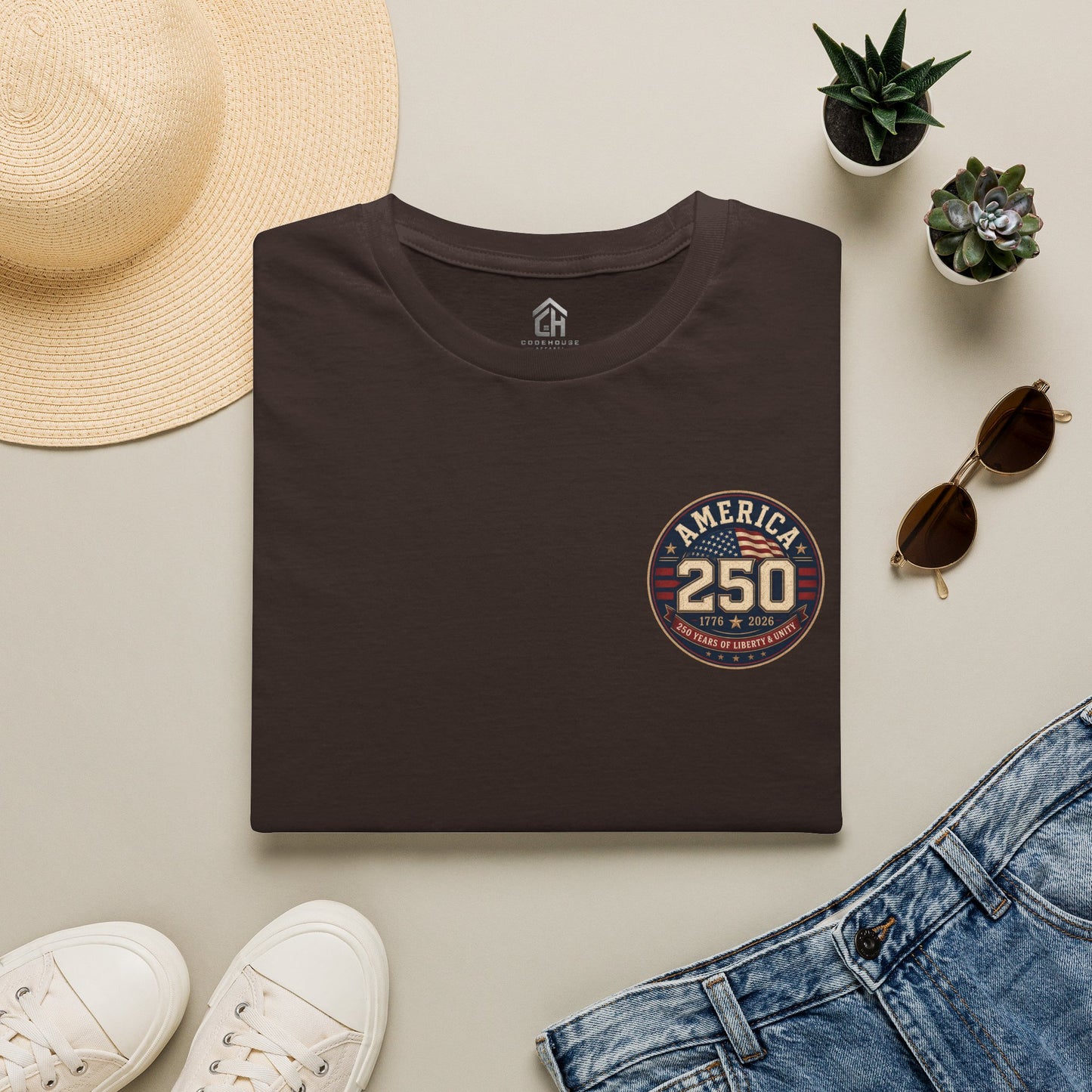 America 250 Firefighter Patriotic Graphic Tee